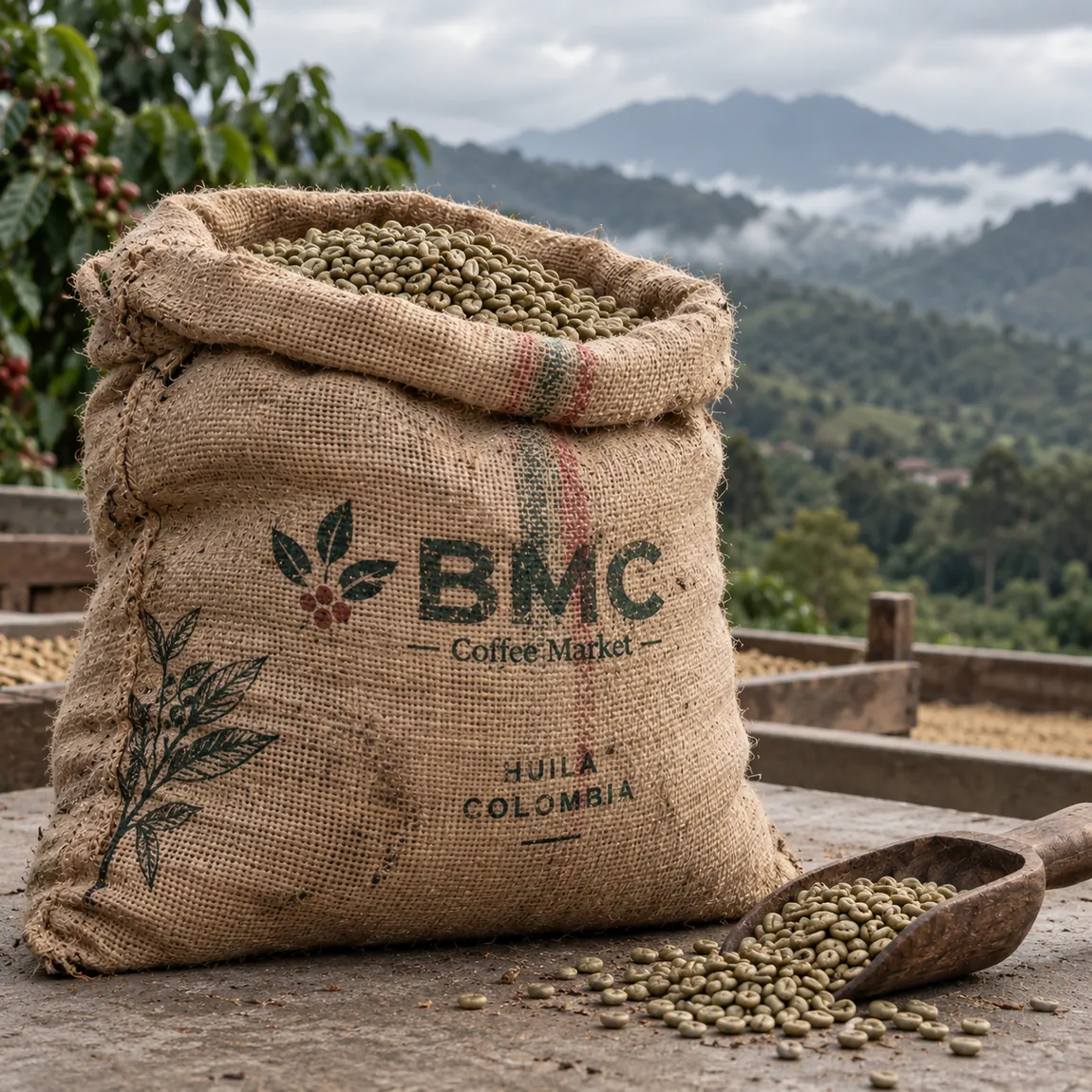 Saco de café verde